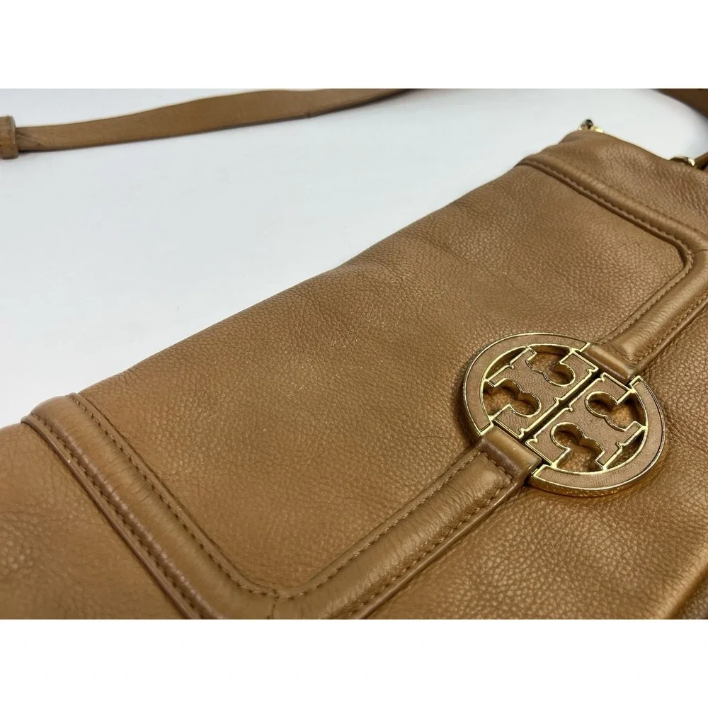 Tory Burch Handbag Amanda Fold Over Large Womens Leather Shoulder Bag Crossbody